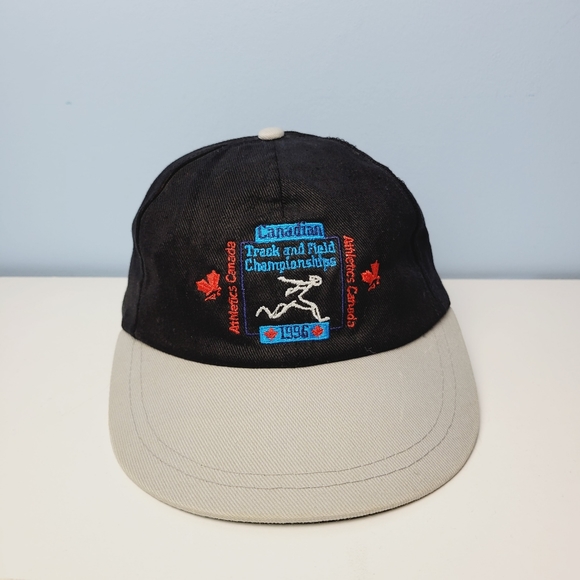 Canadian Track and Field Championships 1996 Baseball Cap Leather Stapback Hat - Picture 2 of 13